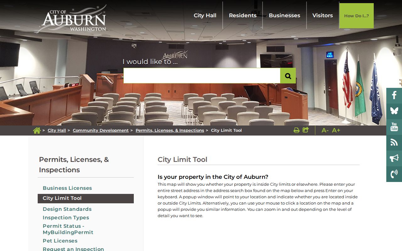 Auburn city limit lookup for resident record routing